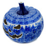 Polish Pottery Jack O Lantern Candle Holder 7&quot; Dreams In Blue UNIKAT