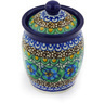 Polish Pottery Jar with Lid 4&quot; Mardi Gras UNIKAT