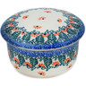 Polish Pottery Jar with Lid 4&quot; Pink Forget Me Not UNIKAT