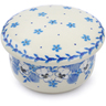 Polish Pottery Jar with Lid 4&quot; White Pansy