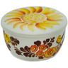 faience Jar with Lid 5&quot; Brown Sunshine