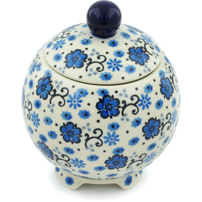 Polish Pottery Jar with Lid 5&quot; Dance With Joy