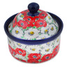 Polish Pottery Jar with Lid 5&quot; Spring Blossom Harmony UNIKAT