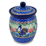 Polish Pottery Jar with Lid 6&quot; Summer Rooster UNIKAT