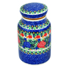 Polish Pottery Jar with Lid 7&quot; Red Meadow UNIKAT