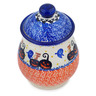 Polish Pottery Jar with Lid 8&quot; Jack-o-lantern Fun