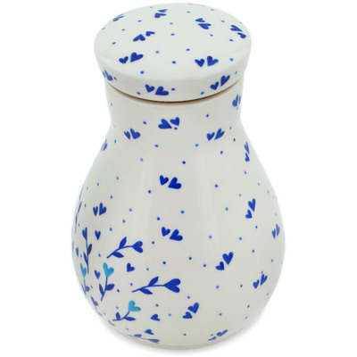 Polish Pottery Jar with Lid 8&quot; Love Is In The Air