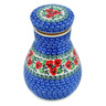 Polish Pottery Jar with Lid 8&quot; Red Pansy