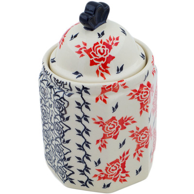 Polish Pottery Jar with Lid 8&quot; Together Forever