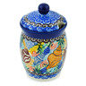Polish Pottery Jar with Lid with Opening 4&quot; Ocean Whisper UNIKAT