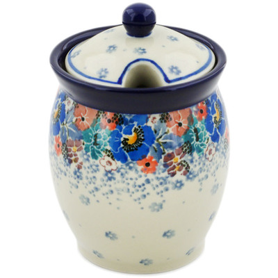 Polish Pottery Jar with Lid with Opening 5&quot; Autumn Bunch UNIKAT