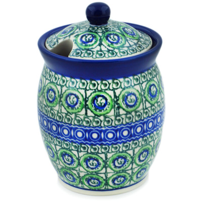 Polish Pottery Jar with Lid with Opening 5&quot; Gilbraltar UNIKAT