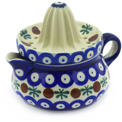 Polish Pottery Juice Reamer with Jug 5&quot;