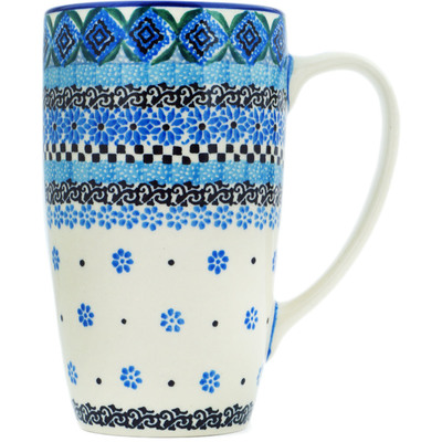 Polish Pottery Latte Mug Sparkling Sea UNIKAT