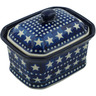 Polish Pottery Mini Cake Box 4&quot;, Salt Box, Midnight Stars