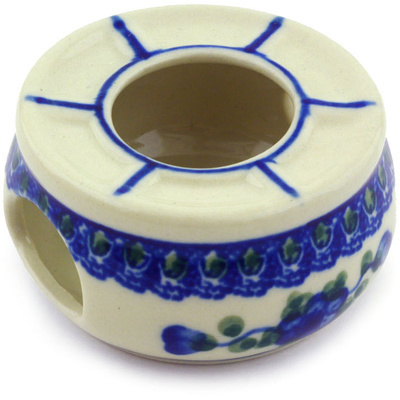 Polish Pottery Mini Heater 2&quot; Blue Poppies