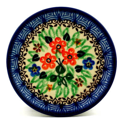 Polish Pottery Mini Plate, Coaster plate Bountiful Basket UNIKAT