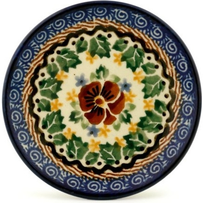Polish Pottery Mini Plate, Coaster plate Bratki Stars UNIKAT