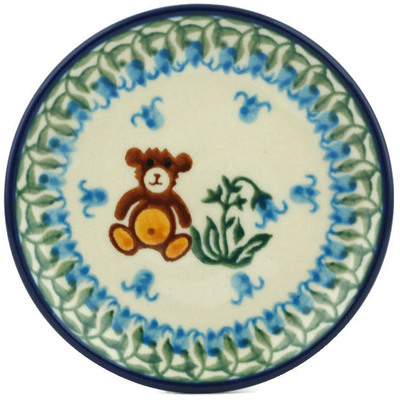 Polish Pottery Mini Plate, Coaster plate Childrens Baby Bear