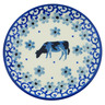 Polish Pottery Mini Plate, Coaster plate Cow That Jumped Over The Moon