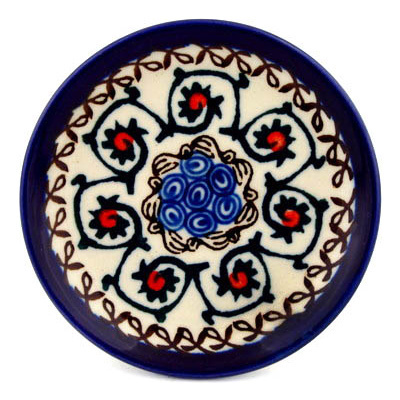Polish Pottery Mini Plate, Coaster plate Fiddle Faddle