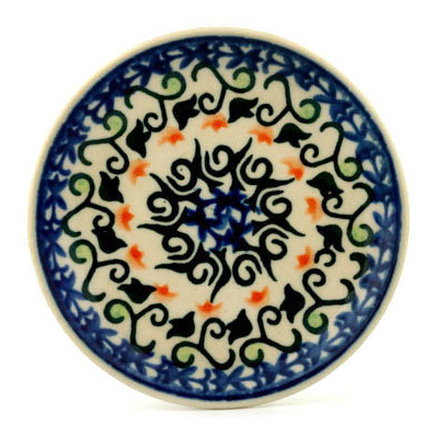 Polish Pottery Mini Plate, Coaster plate Garden Heart