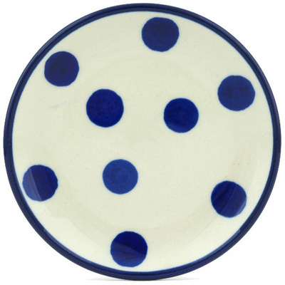 Polish Pottery Mini Plate, Coaster plate Happy Dots