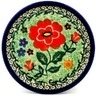 Polish Pottery Mini Plate, Coaster plate Red Poppies UNIKAT