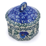Polish Pottery Mini Pretzel Jar 3&quot; Sweet Blue Spring