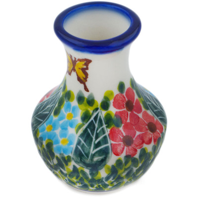 Polish Pottery Mini Vase 3&quot; Sweet Butterflies