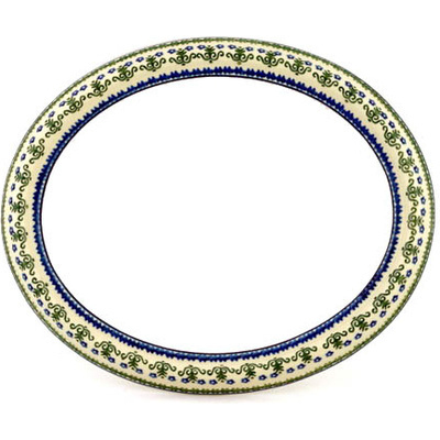 Polish Pottery Mirror Frame 13&quot; Fanciful Daisy
