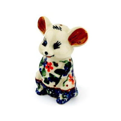 Polish Pottery Mouse Figurine 3&quot;