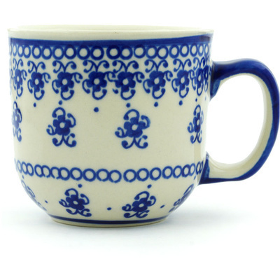 Polish Pottery Mug 10 oz Blue Pattern