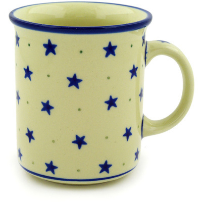 Polish Pottery Mug 10 oz Blue Star Sprinkle