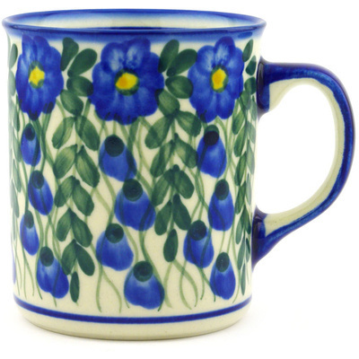 Polish Pottery Mug 10 oz Blue Velvet Gardens