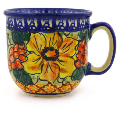 Polish Pottery Mug 10 oz Colorful Bouquet UNIKAT