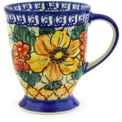Polish Pottery Mug 10 oz Colorful Bouquet UNIKAT