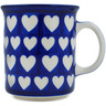 Polish Pottery Mug 10 oz Hypnotic Hearts