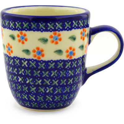 Polish Pottery Mug 11 oz Daisy Stitches