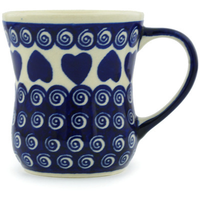 Polish Pottery Mug 11 oz Heart Swirls