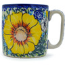 Polish Pottery Mug 12 oz Bright Blooms