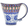Polish Pottery Mug 12 oz Dancing Blue Poppies UNIKAT