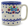 Polish Pottery Mug 12 oz Hearts And Flowers