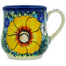 Polish Pottery Mug 13 oz Bright Blooms UNIKAT