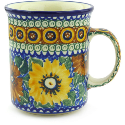 Polish Pottery Mug 15 oz Autumn Chrysanthemums UNIKAT