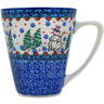 Polish Pottery Mug 16 oz Dancing Snowman UNIKAT
