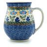 Polish Pottery Mug 17 oz Blue Forget-me-nots