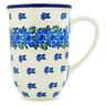Polish Pottery Mug 19 oz Blue Carnation