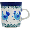 Polish Pottery Mug 5 oz Chicken Merry-go-round UNIKAT