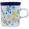 Polish Pottery Mug 5 oz Vintage Snow Fall UNIKAT